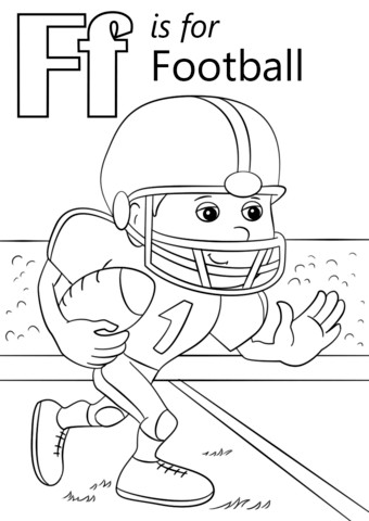 Letter F Is For Football Coloring Page